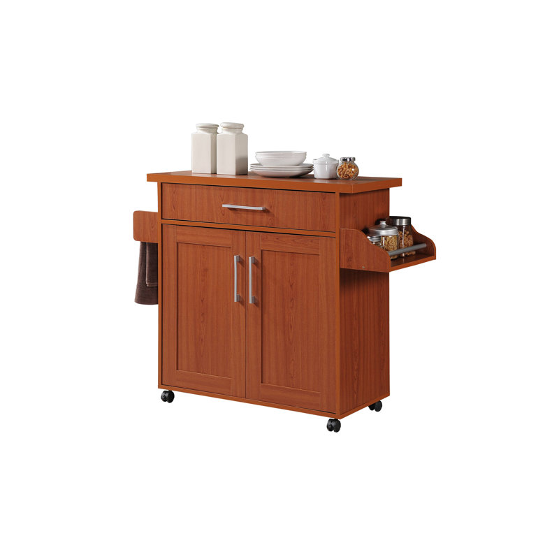 Charlton Home® Crisfield Wood Kitchen Cart & Reviews Wayfair